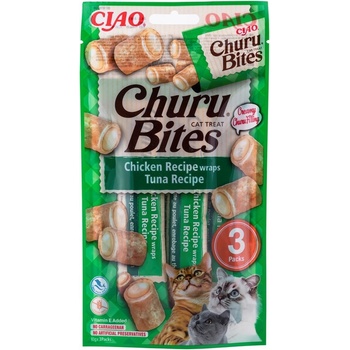 Inaba Churu Bites Cat mačacie maškrty s kuracím mäsom a tuniakom 3 x 10 g