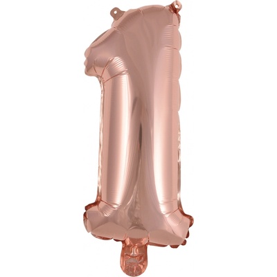Amscan Balónek foliový narozeniny číslo 1 růžovo zlaté 35 cm