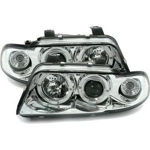  Кристални фарове за Audi A4 Angel Eyes (1995-1998) - хром