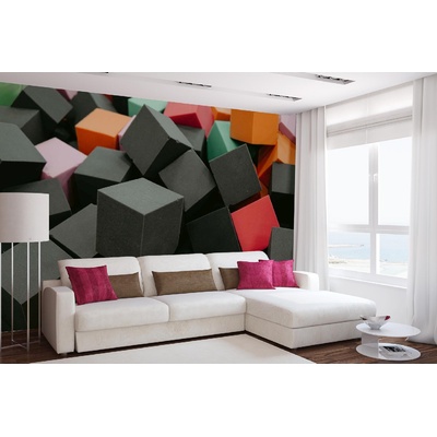 DIMEX ART Самозалепваща се флизелинова фототапета цветни кубчета 375 x 250 см