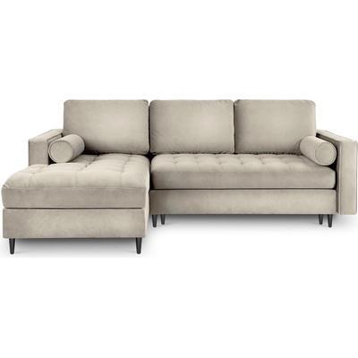 Milo Casa Бежов кадифен ъглов диван, ляв ъгъл Santo - Milo Casa (MIL_LCF_44_A3_SANTO4)