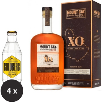 Mount Gay Rum XO 43% 0,7 l a Goldberg Tonic 4 x 0,2 l (set)