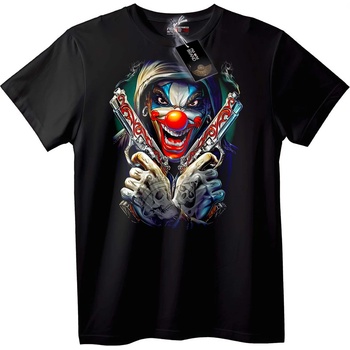 NOONEBRAND Тениска Клоун с Оръжия и Черепи - 2XL, Black