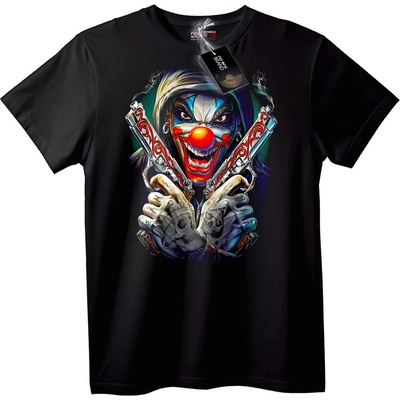 NOONEBRAND Тениска Клоун с Оръжия и Черепи - 2XL, Black