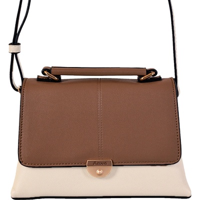 Aaryans dámská crossbody kabelka X052 hnědá/KRÉMOVÁ