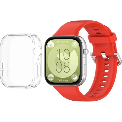 VSETKONAMOBIL 78738 VSETKONAMOBIL COVER SET Remienok + obal na hodinky Huawei Watch Fit 3 červený