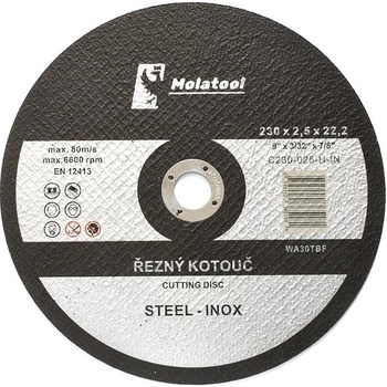 Molatool Řezný kotouč 230 × 2,5 × 22,2 mm C230-025-H-IN