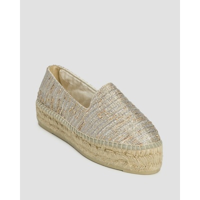 Manebi Double Sole Lurex Cotton Blend Monaco Espadrilles Ve Zlaté