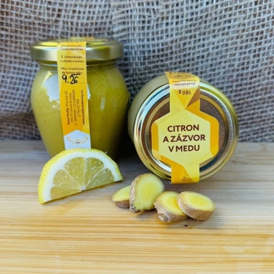 Včelí farma Horký Citron a zázvor v medu 180 g