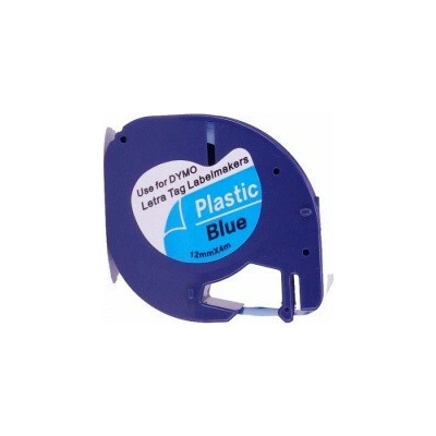 Alternatívna páska Dymo 59426, S0721600 / S0721650 LetraTag 12 mm x 4 m, čierna tlač / modrá podk