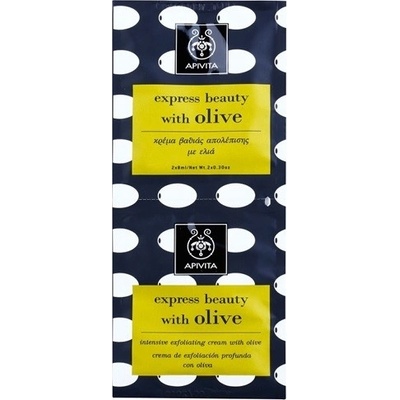 Apivita Express Beauty Olive hĺbkovo čistiaci peeling na tvár 2 x 8 ml