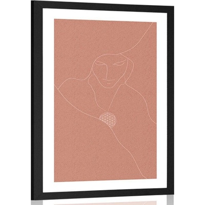 Plakát s paspartou jemné linie a květ života - 20x30 no frame