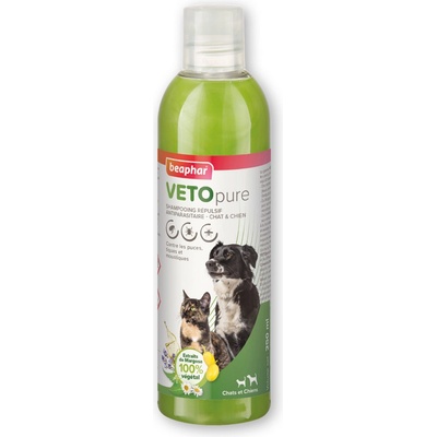 Beaphar Veto Pure shampoo - Репелентен шампоан за израснали кучета и котки против бълхи с маргоза и лавандула 250 мл