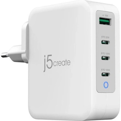 j5create Мрежово зарядно 220V j5create JUP43130E 130W, 4 порта, USB-C, USB-A (JUP43130E)