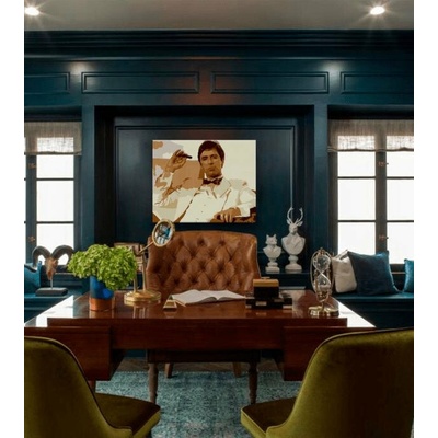 Papilora Největší mafiáni na obrazovce SCARFACE - TONY MONTANA kouří doutník - Tony Montana kouřící doutník - 50x40 cm
