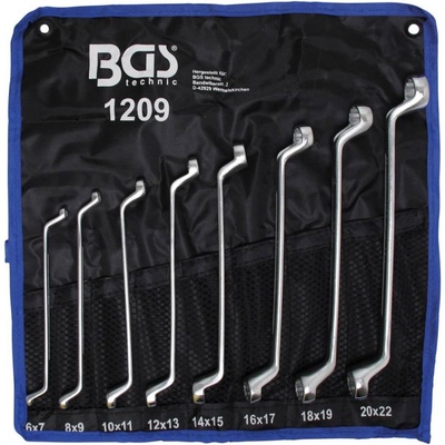 BGS technic Súprava dvojitých očkových kľúčov 6x7 – 20x22 mm 8 ks BGS 1209