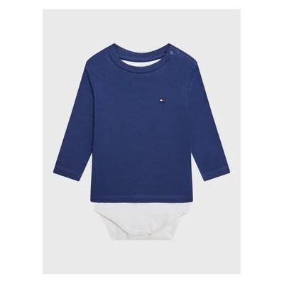Tommy Hilfiger Детско боди Baby Solid KN0KN01408 Син Regular Fit (Baby Solid KN0KN01408)