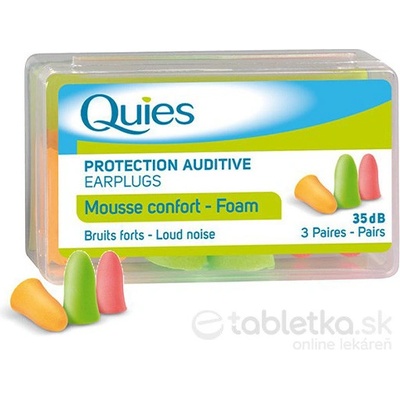 Quies Penové chrániče sluchu 35 dB, 3x2 ks