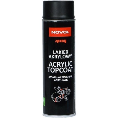 Novol lak Acryl Topcoat černýsatén sprej 500 ml