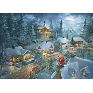 Schmidt Spiele - Puzzle Thomas Kinkade: Santa’s Silent Night - 1 000 piese