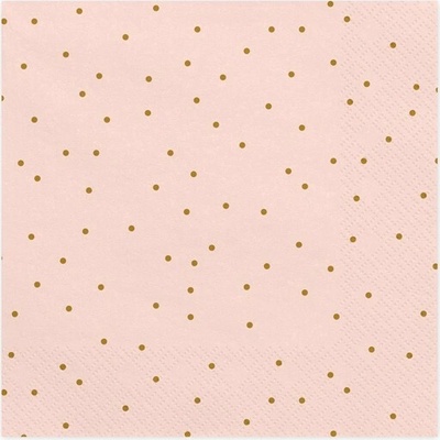 Party Deco Papierové servítky Dots 33x33 cm Ružová