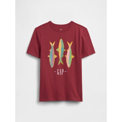 GAP Детска тениска с печат и лого GAP GAP | Cherven | Момчешки | XS