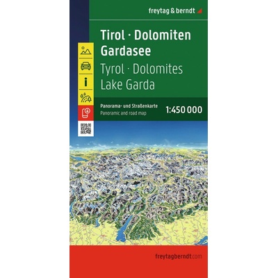 mapa Tirol-Dolomity panorama 1:450 t.