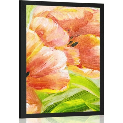 Plakát červené tulipány ve vintage provedení - 40x60 no frame