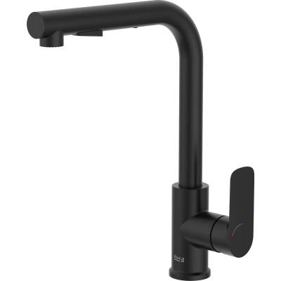 Стоящ смесител за кухня, Roca, A5A856ENB0, с въртящ, изваждащ се чучур с 2 функции (A5A856ENB0)