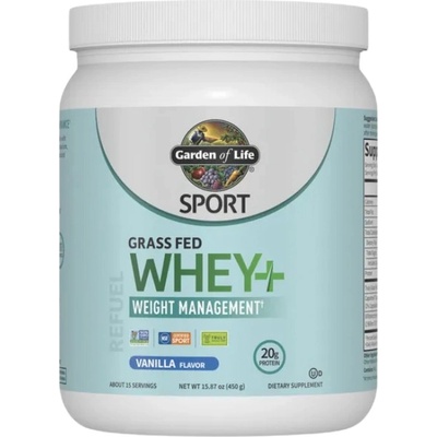 Garden of Life Sport Grass Fed Whey+ Weight Management | with Capsimax® & Bifidobacterium lactis [455 грама] Ванилия