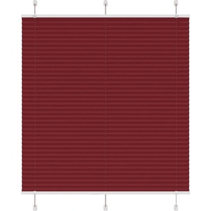 vidaXL Плисирана щора, бордо червена, 115x100 см, ширина на плата 114, 4 см, полиестер (4015231)