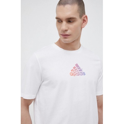 Adidas Памучна тениска adidas в бяло с принт (H54656)