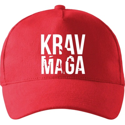 Nápis Krav Maga so zahnutým šiltom a mosaznou sponou Červená