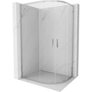 Mexen Exo-S Duo полукръгла асиметрична плъзгаща се душ кабина 120 x 80 cm, (8132-120-080-01-00)