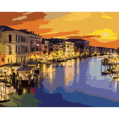 Zuty Malování podle čísel CANAL GRANDE V LETNÍ NOCI V BENÁTKÁCH