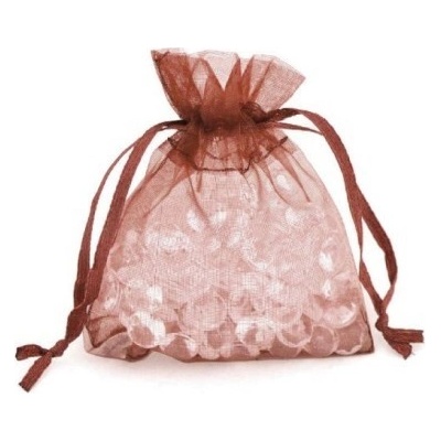 Paper Design Dárkový sáček organza 7,5 x 10 cm - hnědá - 249615