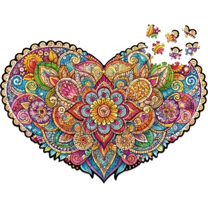 Milliwood Дървен пъзел Milliwood, Peace and Harmony, 150 части - Мандала - Сърце (S-Mandala-5068) - bright-toys
