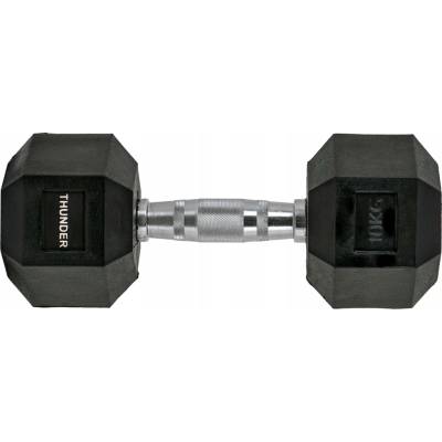 Thunder Potažené pogumované činky s pevnou hmotností 1 x 10 kg