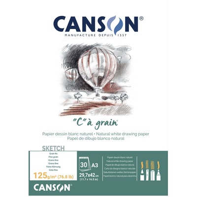 Canson Pad Càgrain Скицник 30 A3 125 g White (C400060607)