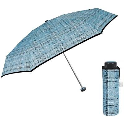 Дамски мини сгъваем неавтоматичен чадър | Perletti Time 26430 | Светлосин