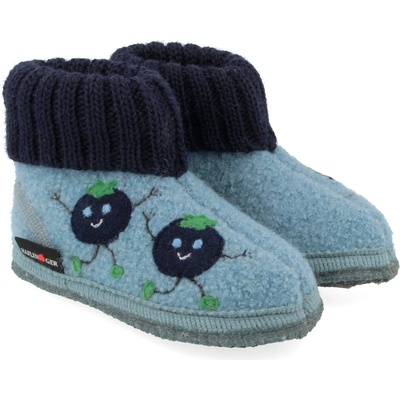 Haflinger Детски пантофи Haflinger Kid's Hüttenschuh Blaubeere Slippers - Powder Blue - размер 24 (EU) (702-6029-0112)