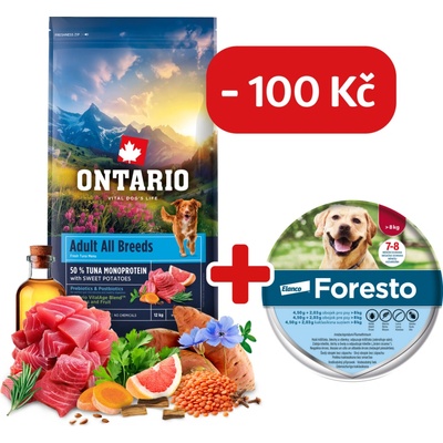 Ontario Adult All Breeds Monoprotein Tuna & Sweet Potatoes 12 kg