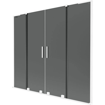 Mexen Velar L Duo параван за вана двукрилен плъзгащ се 180 x 150 см, графит, бял - 896-180-003-42-20 (896-180-003-42-20)