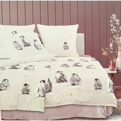 IRISETTE Luxusné flanel obliečky PANDA 8645-80 TUČŇÁCI 140x200 70x90