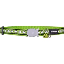 Red Dingo obojek pro kočky reflexní Fish Lime 12 mm