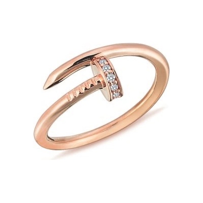 Lillian Vassago Prsten hřebík se zirkony, růžové zlato LLV98-GR070R