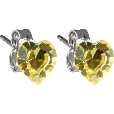 JSB se Swarovski Elements srdíčko světle žluté pecky 713854 jonquil