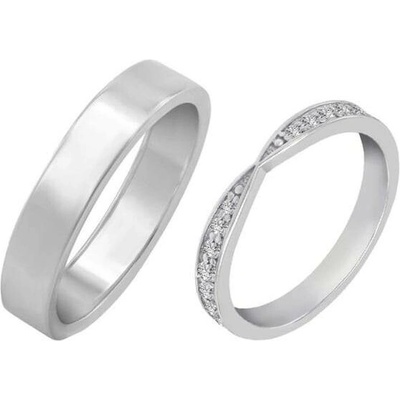 Eppi Eternity prsten s lab-grown diamanty a pánský plochý prsten Turpein RW44128