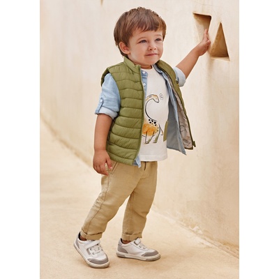 Mayoral Kalhoty lněné s kapsami béžové BABY