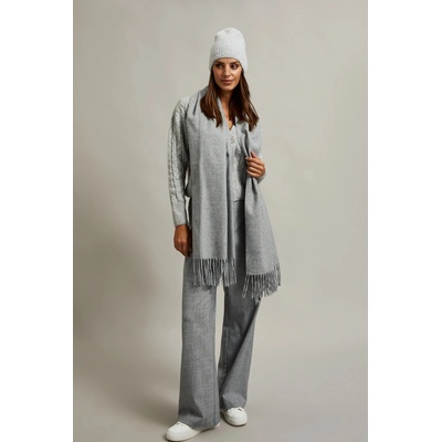 Moodo Гладък светлосив шал с ресни Moodo Moodo | Siv | ЖЕНИ | ЕДИН РАЗМЕР